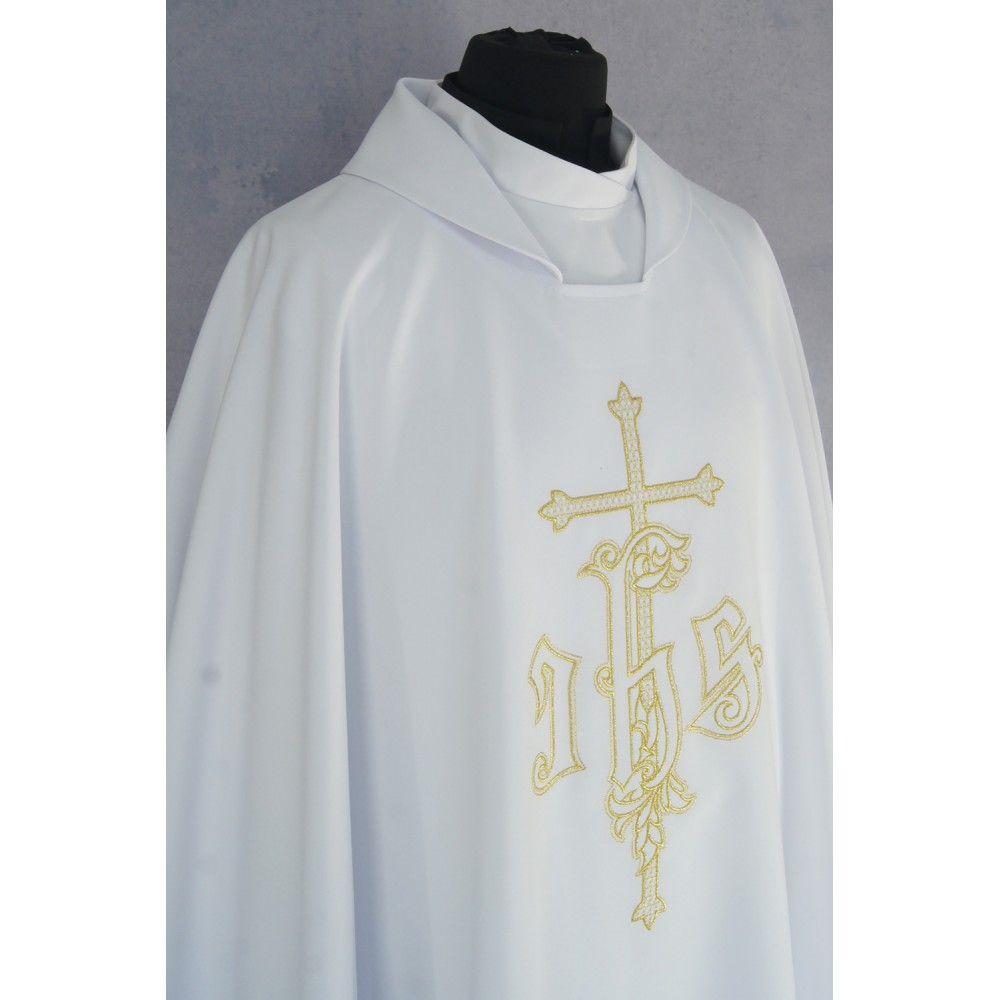 Ornat gotycki biały, haftowany, materiał strecz (157K) - zdjęcie 2 - Ornat gotycki biały, haftowany, materiał strecz (157K)