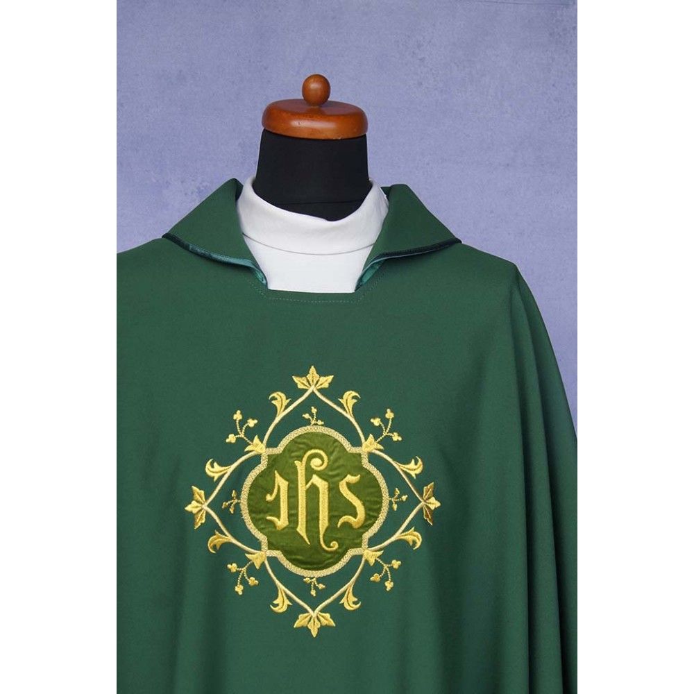 Ornat gotycki zielony, haftowany, materiał strecz (161K) - zdjęcie 2 - Ornat gotycki zielony, haftowany, materiał strecz (161K)