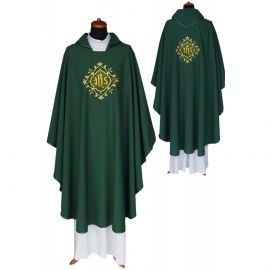 Ornat gotycki zielony, haftowany, materiał strecz (161K)