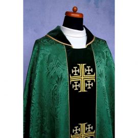 Ornat gotycki zielony, haftowany pas aksamit (167K) - zdjęcie 2 - Ornat gotycki zielony, haftowany pas aksamit (167K)