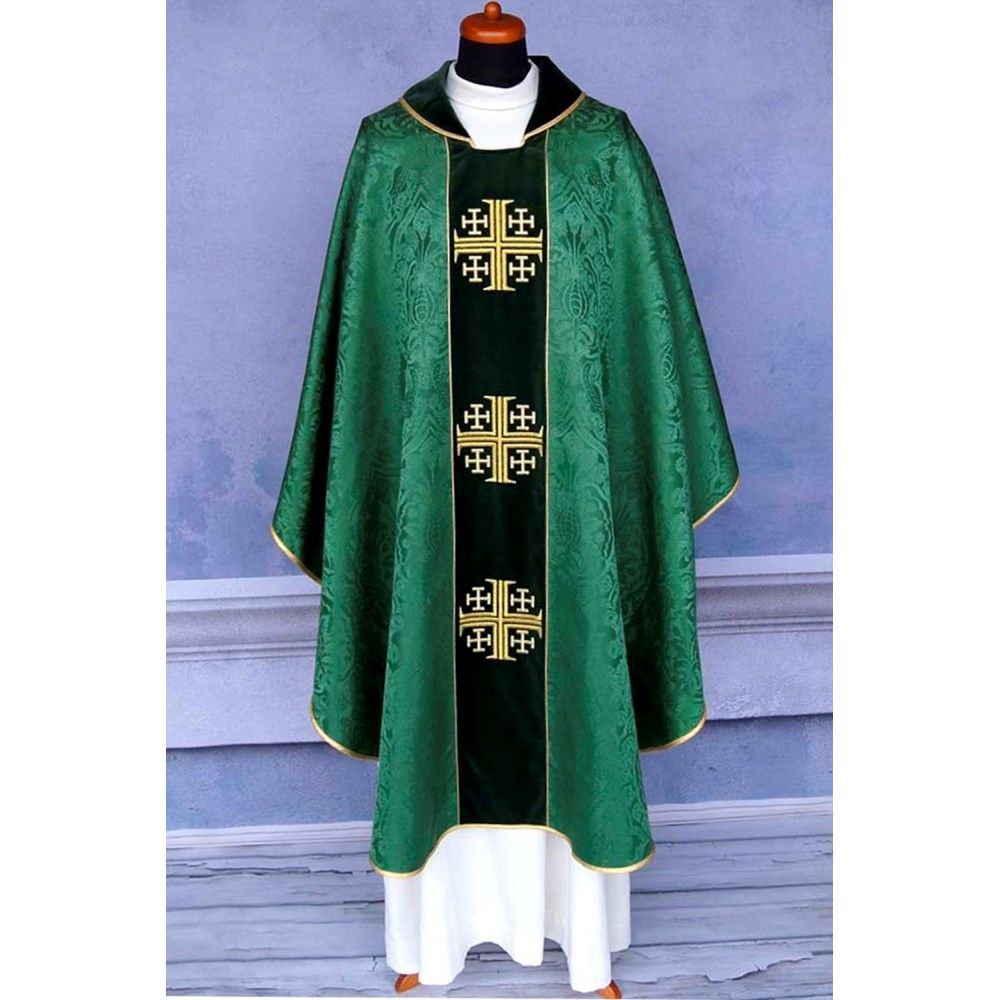 Ornat gotycki zielony, haftowany pas aksamit (167K) - zdjęcie 3 - Ornat gotycki zielony, haftowany pas aksamit (167K)