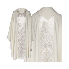 Ornat gotycki ecru, tkany pas Krzyż (170K)