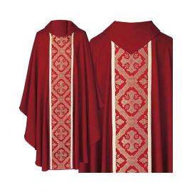 Ornat gotycki czerwony, tkany pas Krzyż (171K)