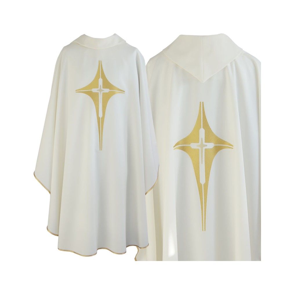 Ornat gotycki ecru, motyw krzyża (185K)