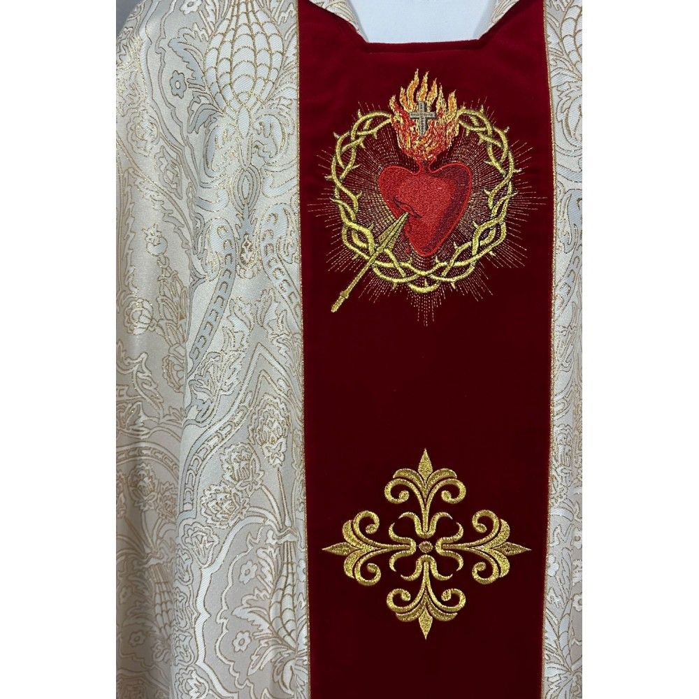 Ornat gotycki brokatowa rozeta, haftowany, pas aksamit (187K) - zdjęcie 3 - Ornat gotycki brokatowa rozeta, haftowany, pas aksamit (187K)