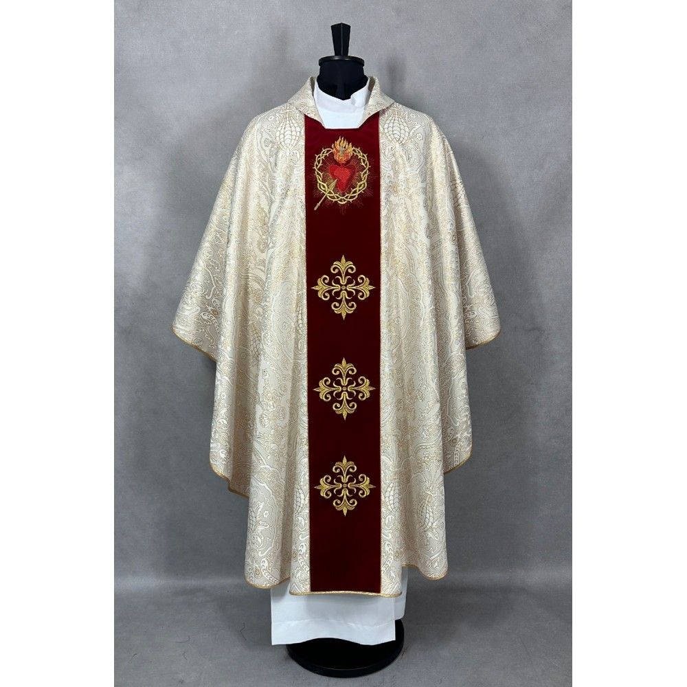 Ornat gotycki brokatowa rozeta, haftowany, pas aksamit (187K) - zdjęcie 4 - Ornat gotycki brokatowa rozeta, haftowany, pas aksamit (187K)