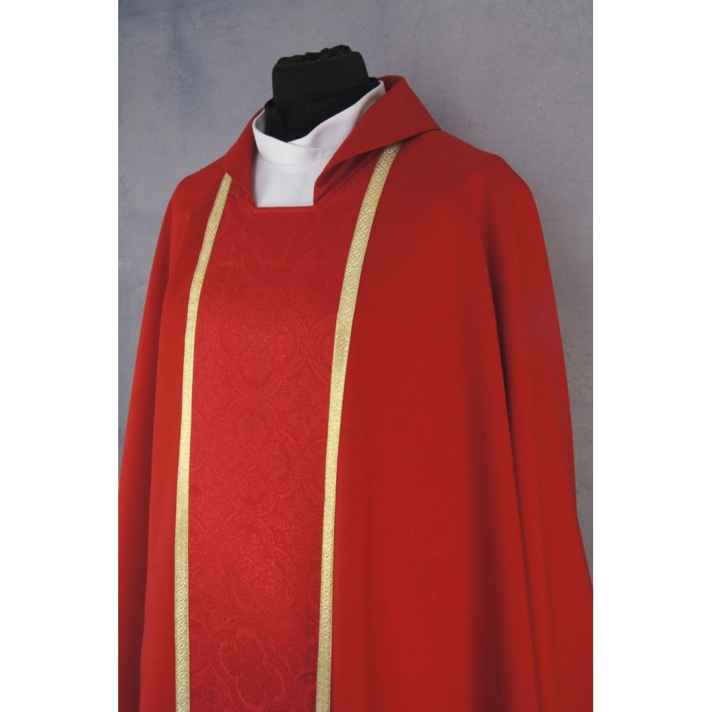 Ornat gotycki czerwony, tkanina gładka, pas żakardowy (191K) - zdjęcie 2 - Ornat gotycki czerwony, tkanina gładka, pas żakardowy (191K)