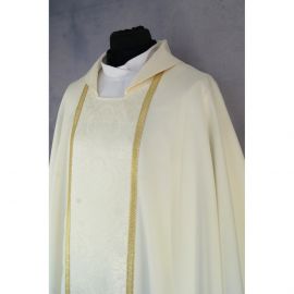 Ornat gotycki ecru, tkanina gładka, pas żakardowy (192K) - zdjęcie 2 - Ornat gotycki ecru, tkanina gładka, pas żakardowy (192K)