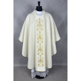 Ornat gotycki brokatowa tkanina, haftowany pas (204K) - zdjęcie 2 - Ornat gotycki brokatowa tkanina, haftowany pas (204K)