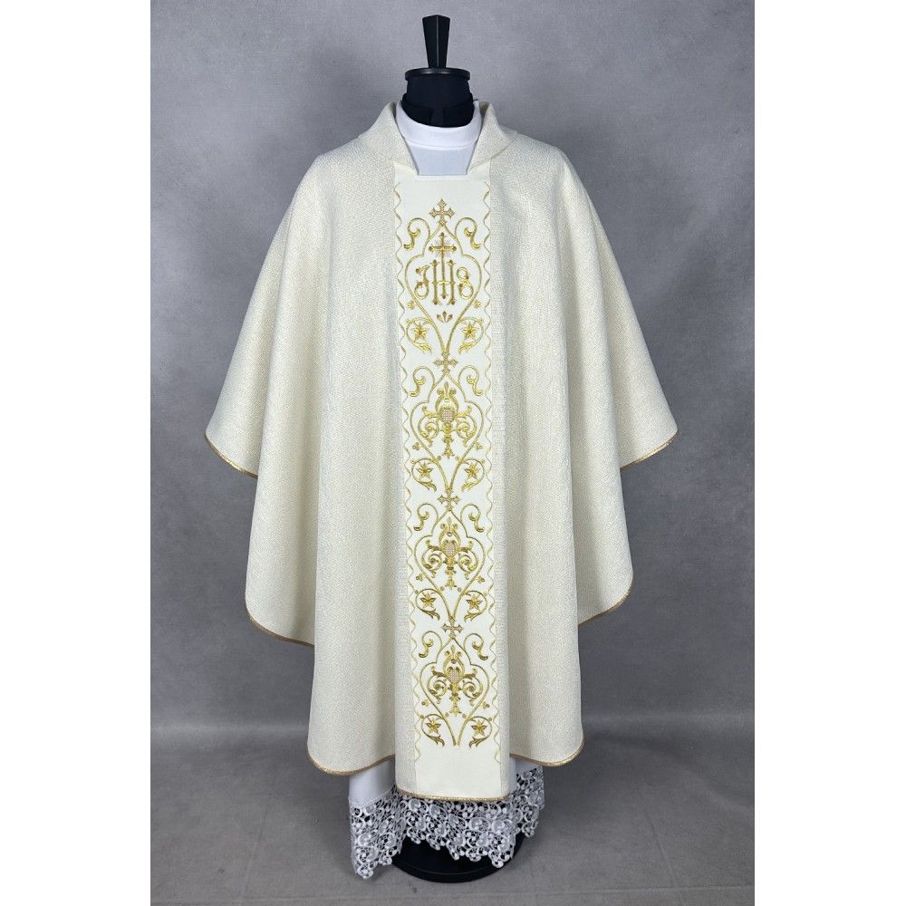 Ornat gotycki brokatowa tkanina, haftowany pas (204K) - zdjęcie 2 - Ornat gotycki brokatowa tkanina, haftowany pas (204K)