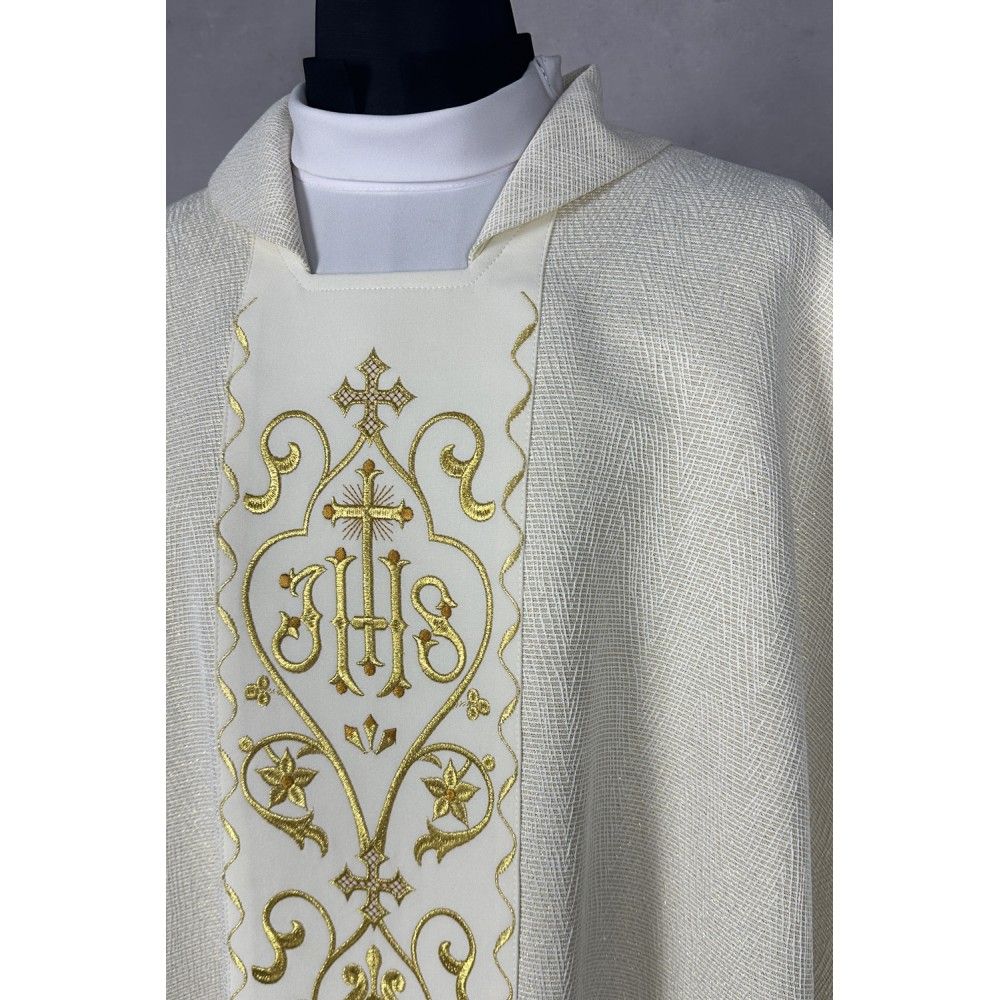 Ornat gotycki brokatowa tkanina, haftowany pas (204K) - zdjęcie 3 - Ornat gotycki brokatowa tkanina, haftowany pas (204K)