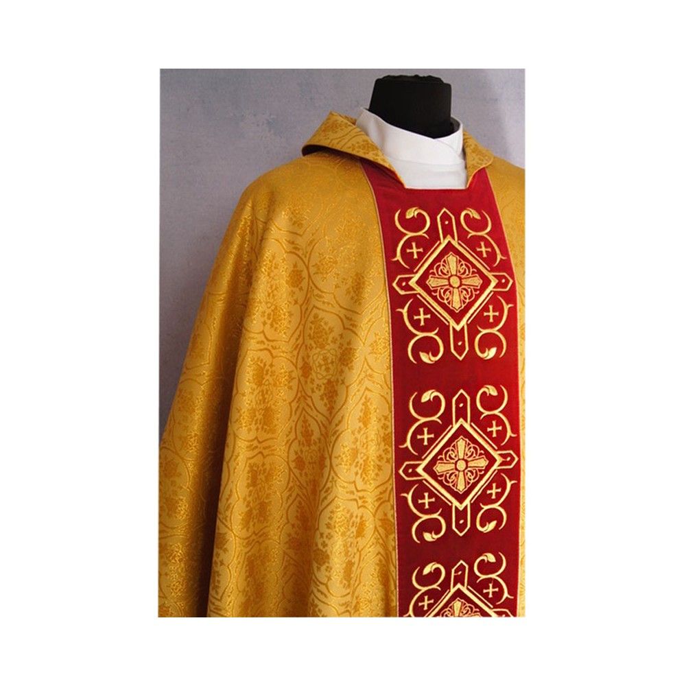 Ornat gotycki złoty, haftowany pas aksamit (206K) - zdjęcie 2 - Ornat gotycki złoty, haftowany pas aksamit (206K)
