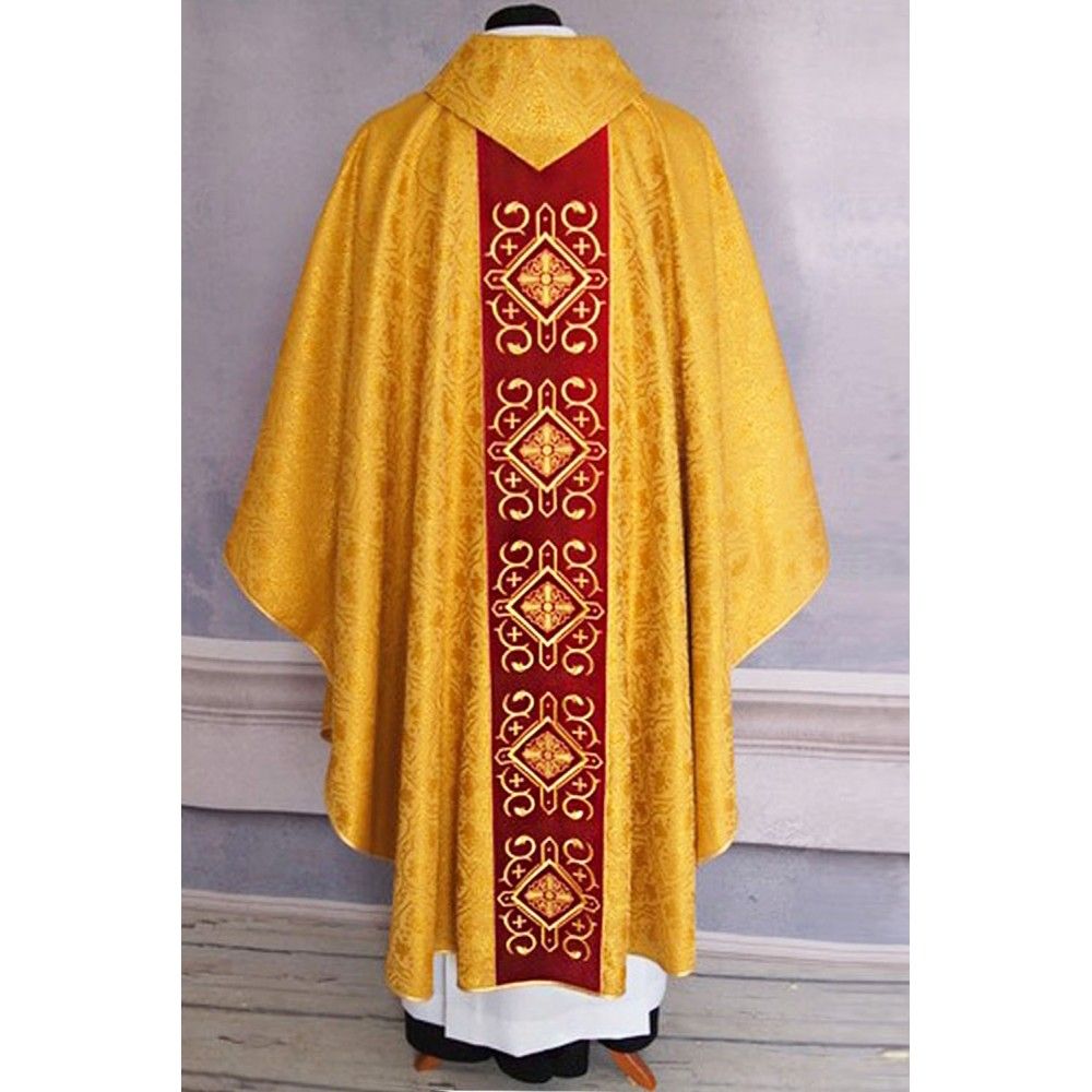 Ornat gotycki złoty, haftowany pas aksamit (206K) - zdjęcie 3 - Ornat gotycki złoty, haftowany pas aksamit (206K)