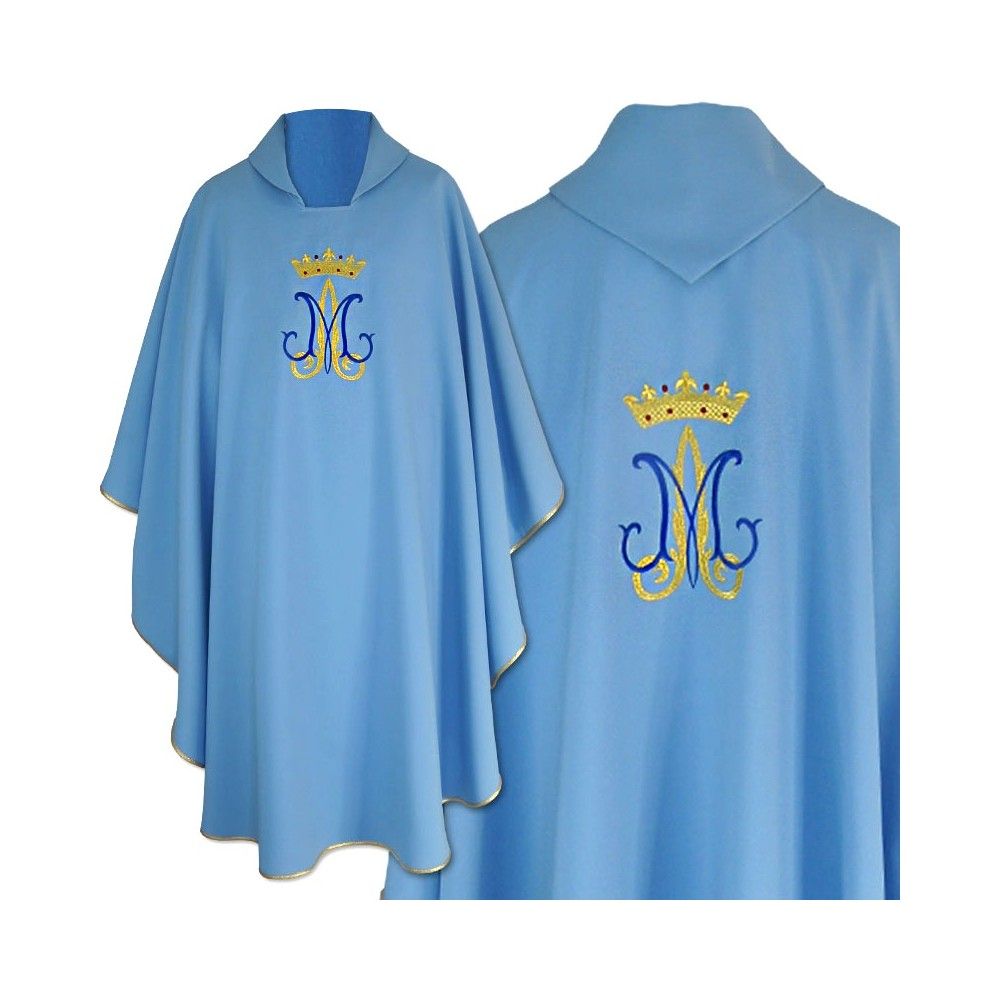 Ornat maryjny niebieski, haftowany, materiał strecz (209K) - zdjęcie 2 - Ornat maryjny niebieski, haftowany, materiał strecz (209K)
