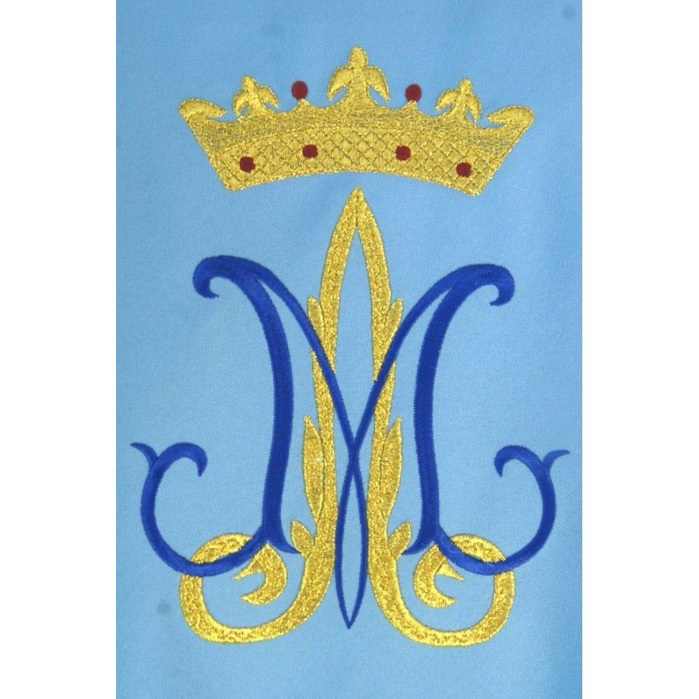 Ornat maryjny niebieski, haftowany, materiał strecz (209K) - zdjęcie 3 - Ornat maryjny niebieski, haftowany, materiał strecz (209K)