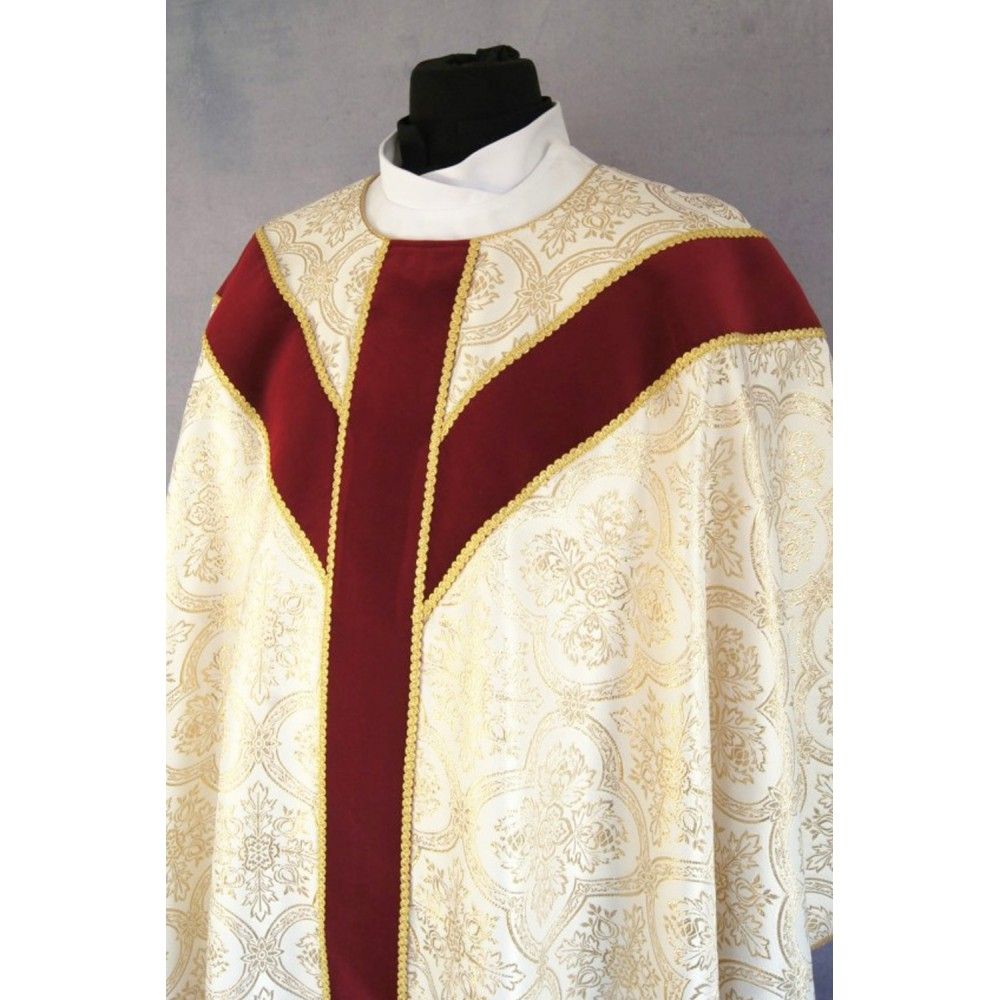 Ornat Semi Gotycki - jasnozłoty brokat (53) - zdjęcie 2 - Ornat Semi Gotycki - jasnozłoty brokat (53)