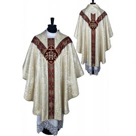 Ornat semi gotycki brokatowa tkanina, tkane pas (49K)