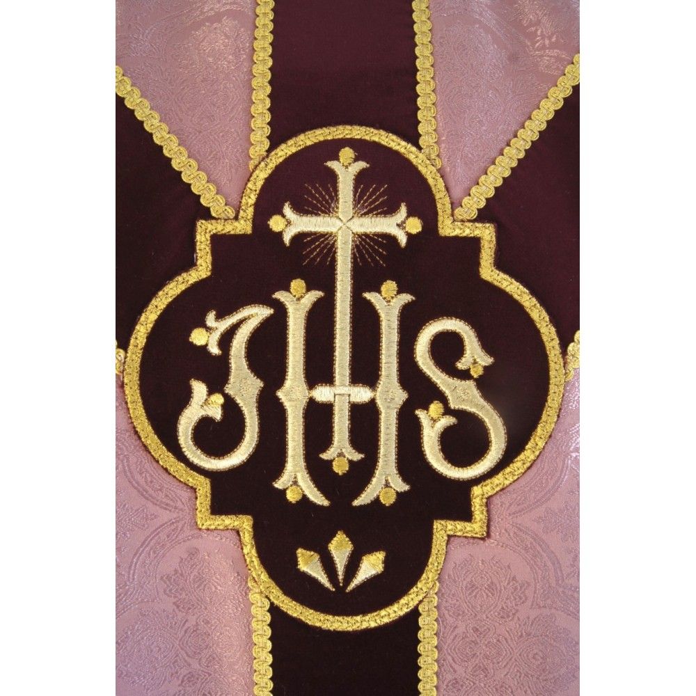 Ornat semi gotycki, kolor rose, pasy aksamit (91K) - zdjęcie 2 - Ornat semi gotycki, kolor rose, pasy aksamit (91K)