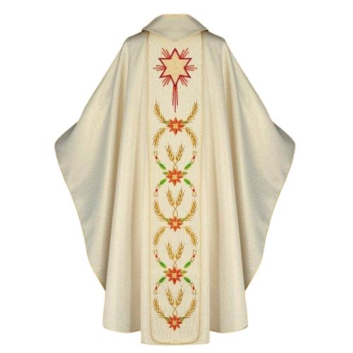 Ornat haftowany Boże Narodzenie (5U) - zdjęcie 2 - Ornat haftowany Boże Narodzenie (5U)