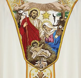 Ornat haftowany Boże Narodzenie (12U) - zdjęcie 3 - Ornat haftowany Boże Narodzenie (12U)