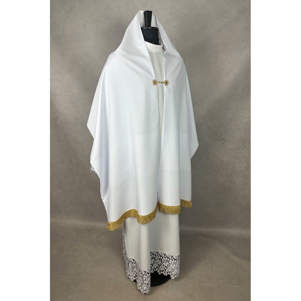 Vimpa z herbem-  welon noszony przez ministrantów, haftowany - zdjęcie 2 - Vimpa z herbem-  welon noszony przez ministrantów, haftowany