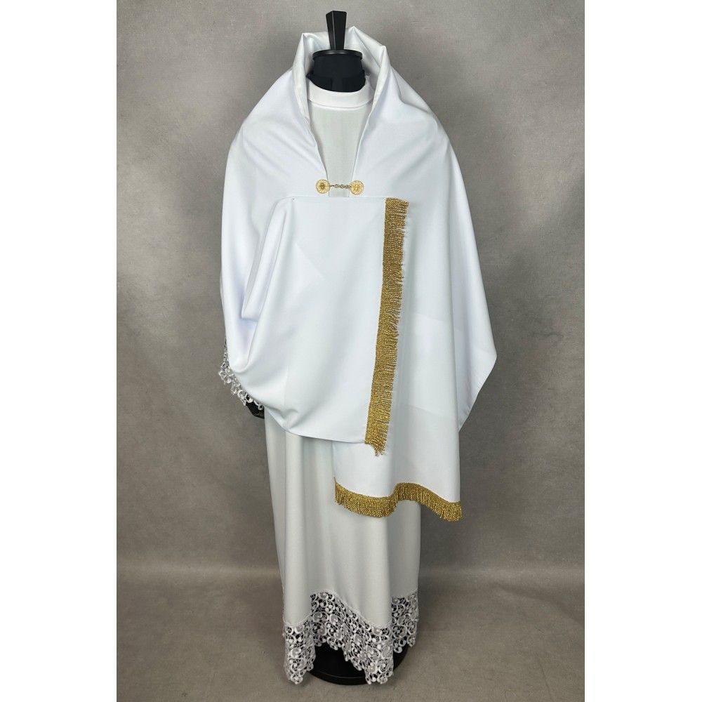 Vimpa z herbem-  welon noszony przez ministrantów, haftowany - zdjęcie 3 - Vimpa z herbem-  welon noszony przez ministrantów, haftowany