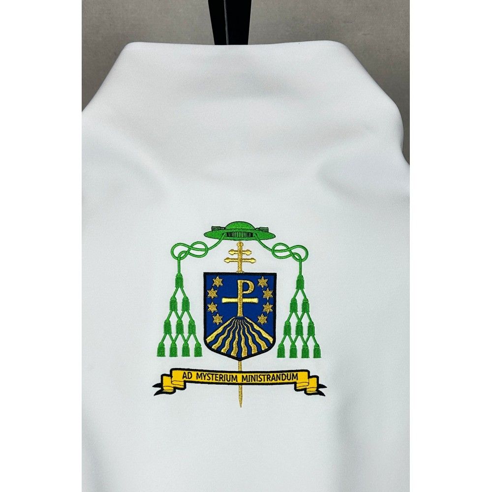 Vimpa z herbem-  welon noszony przez ministrantów, haftowany - zdjęcie 5 - Vimpa z herbem-  welon noszony przez ministrantów, haftowany