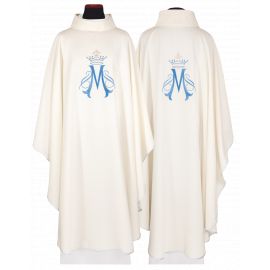 Ornat maryjny haftowany ecru + stuła (150H) - Ornaty Maryjne