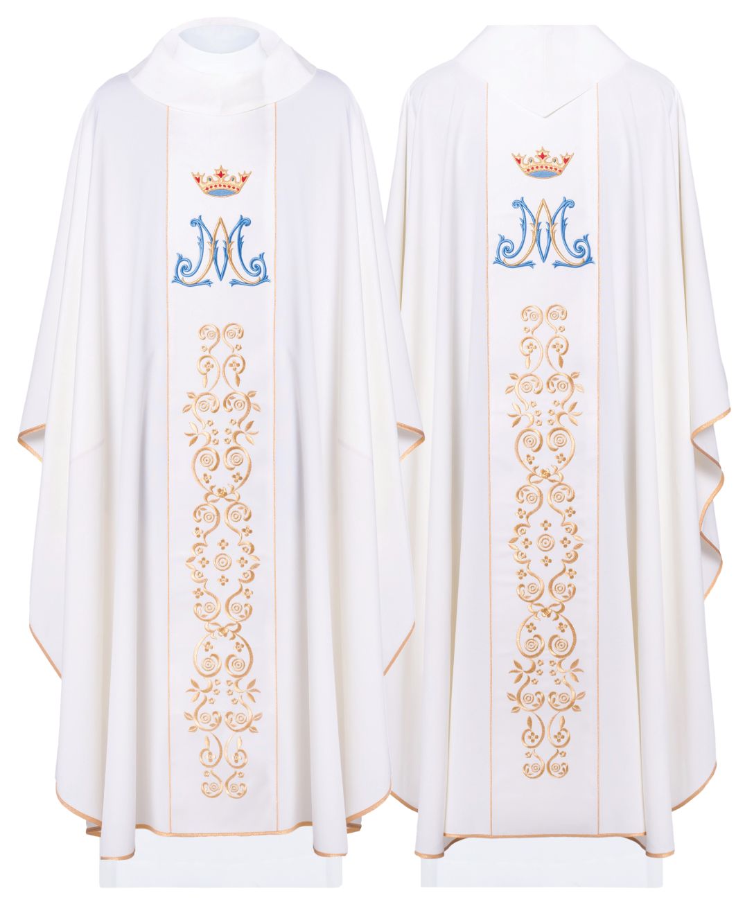 Ornat maryjny haftowany ecru + stuła (153H)