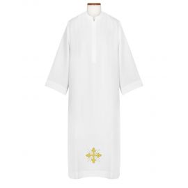 Alba kapłańska z haftowanym złotym krzyżem(1) - zdjęcie 1 - Alba kapłańska z haftowanym złotym krzyżem(1)