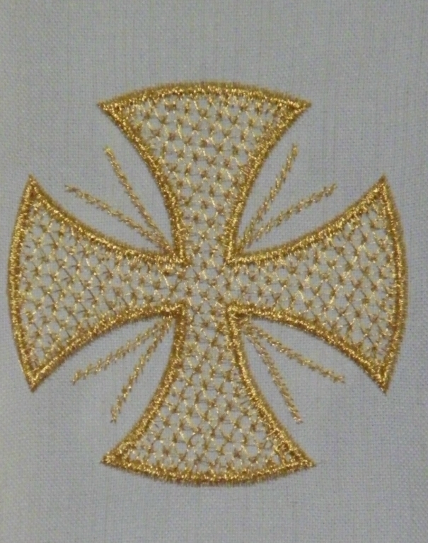 Ornat z lnu - kolory liturgiczne krzyż - zdjęcie 5 - Ornat z lnu - kolory liturgiczne