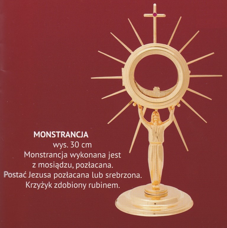 Monstrancja pozłacana wys. 30 cm (6) - zdjęcie 2 - Monstrancja pozłacana wys. 30 cm (6)