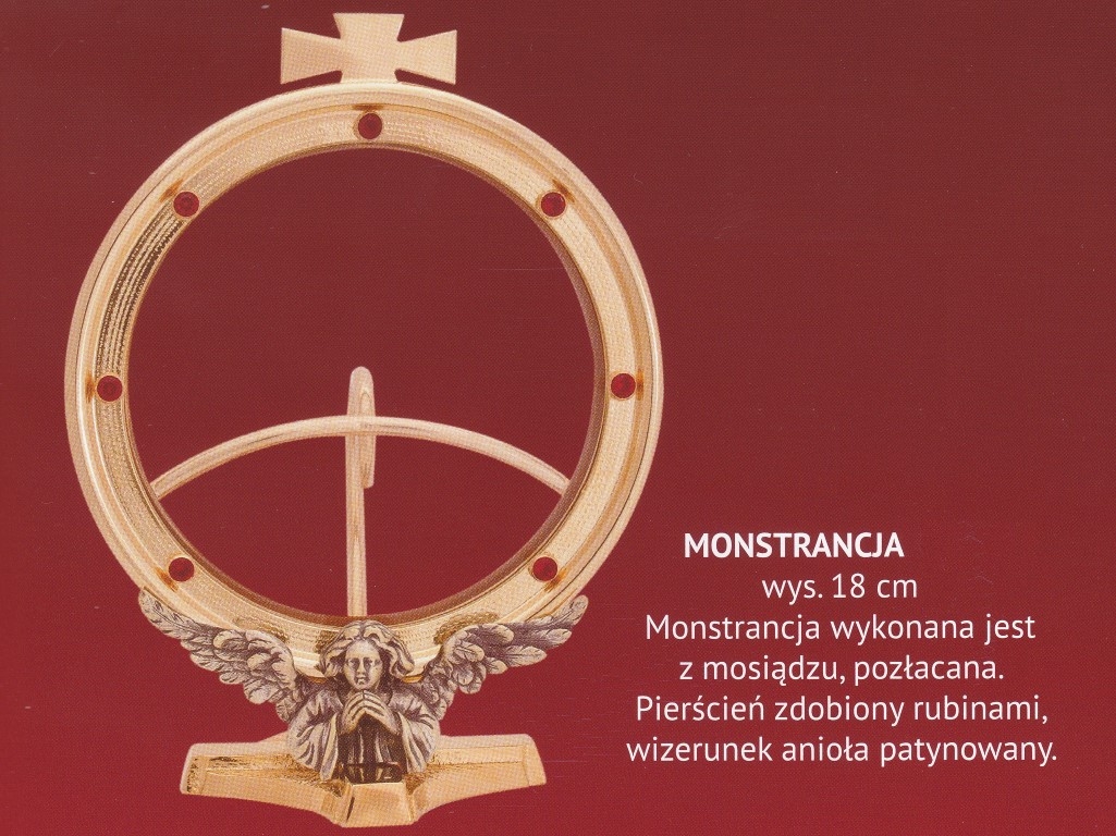 Monstrancja pozłacana, hostia 125mm,  wys. 18 cm (14) - zdjęcie 2 - Monstrancja pozłacana, hostia 125mm,  wys. 18 cm (14)