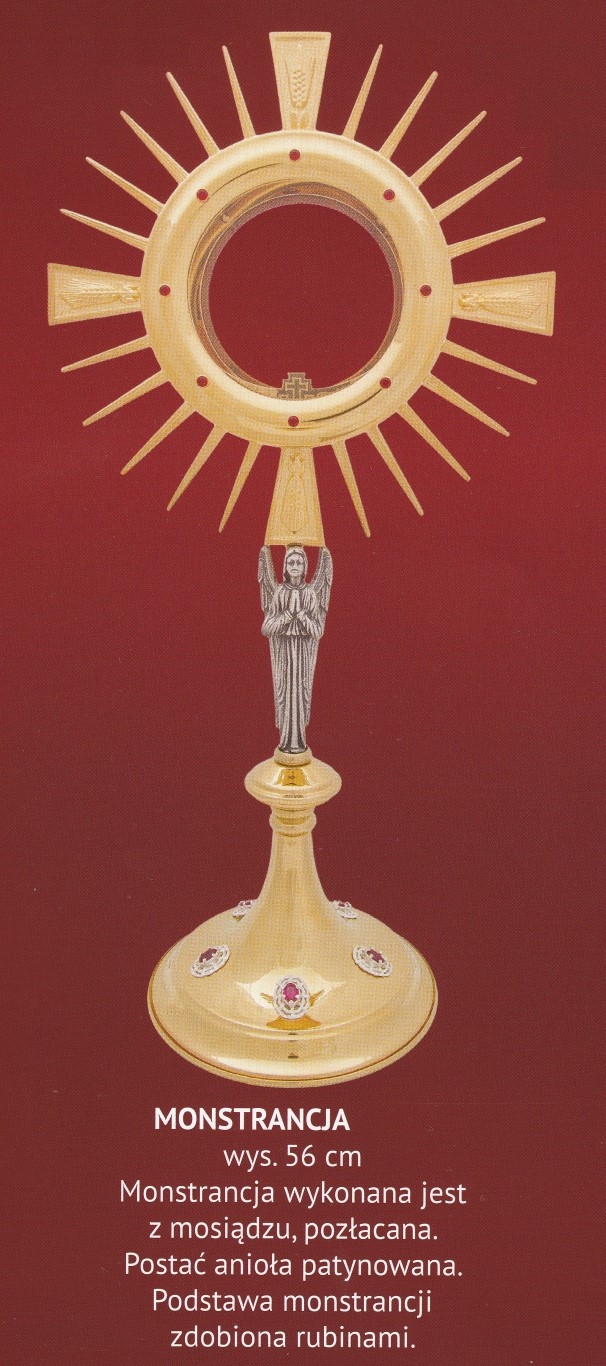 Monstrancja pozłacana wys. 56 cm (16) - zdjęcie 2 - Monstrancja pozłacana wys. 56 cm (16)