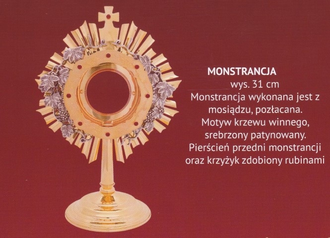 Monstrancja pozłacana wys. 31 cm (21) - zdjęcie 2 - Monstrancja pozłacana wys. 31 cm (21)