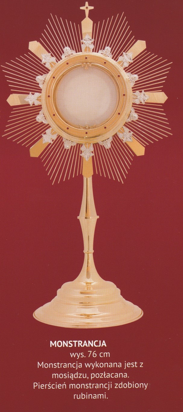 Monstrancja pozłacana wys. 76 cm (25) - zdjęcie 2 - Monstrancja pozłacana wys. 76 cm (25)