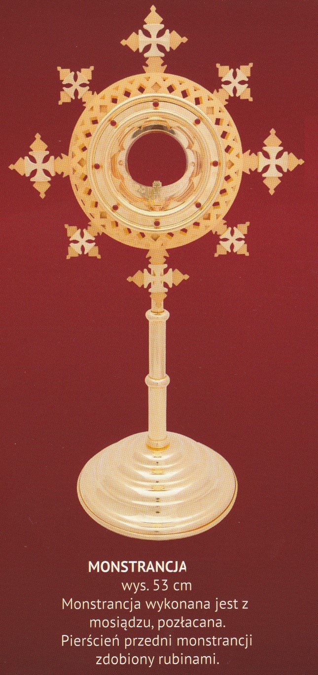 Monstrancja pozłacana wys. 53 cm (26) - zdjęcie 2 - Monstrancja pozłacana wys. 53 cm (26)