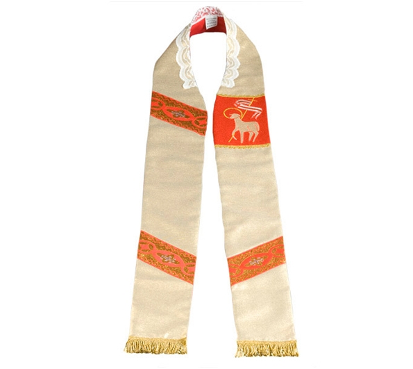 Stuła kapłańska wielkanocna z Barankiem (2) - zdjęcie 2 - Stuła kapłańska wielkanocna z Barankiem (2)