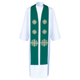 Stuła kapłańska do koncelebry - Krzyże Jerozolimskie (8)