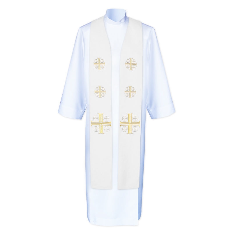 Stuła kapłańska do koncelebry - Krzyże Jerozolimskie (8) - zdjęcie 3 - Stuła kapłańska do koncelebry - Krzyże Jerozolimskie (8)