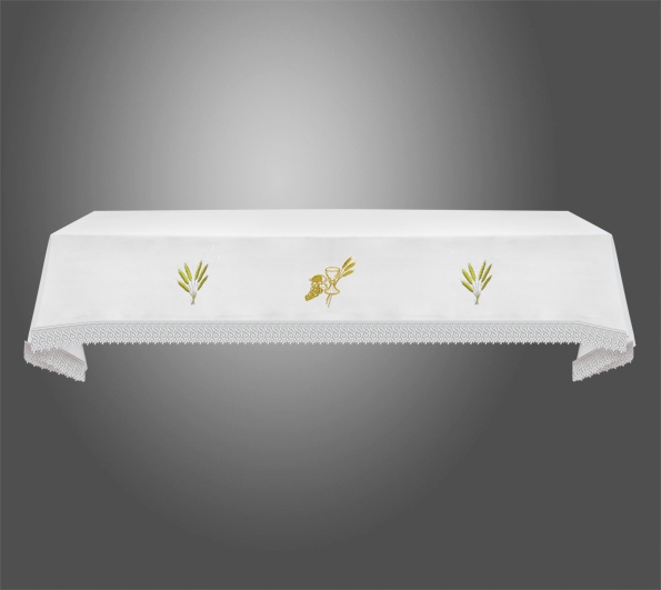 Obrus ołtarzowy haftowany - Kielich, kłosy