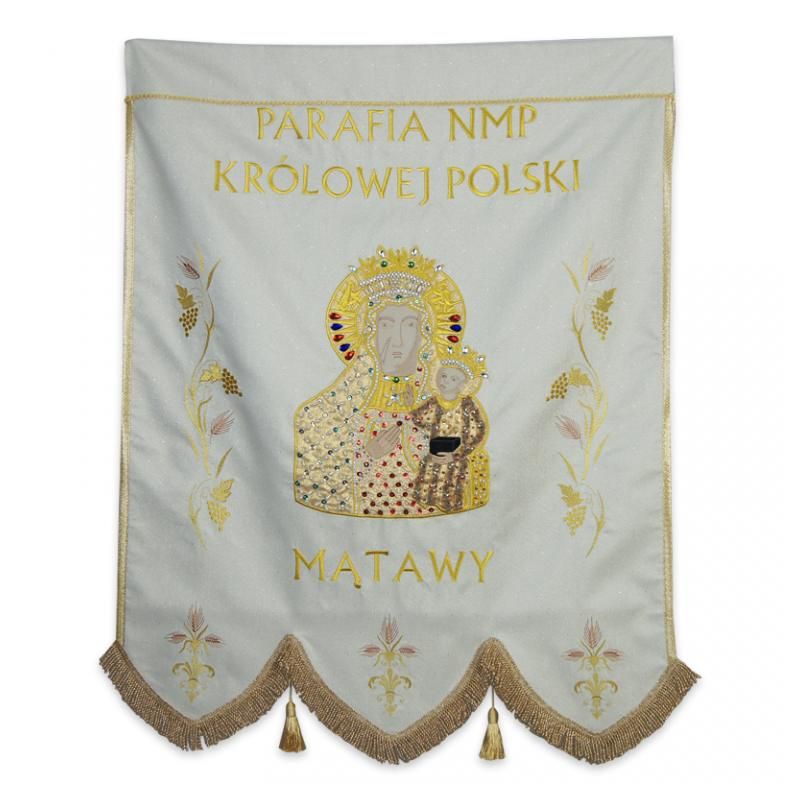 Chorągiew haftowana jednostronna - MB Częstochowska - Chorągiew haftowana jednostronna - MB Częstochowska