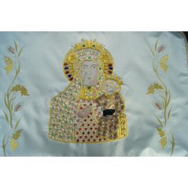 Chorągiew haftowana jednostronna - MB Częstochowska - zdjęcie 3 - Chorągiew haftowana jednostronna - MB Częstochowska