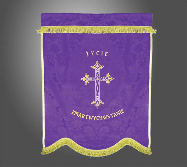 Chorągiew pogrzebowa - Życie Zmartwychwstanie - 1 stronna