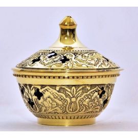 Kadzielniczka domowa, mosiężna z pokrywką - 7 cm - KADZIELNICE DOMOWE - Nowość
