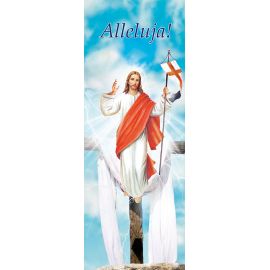 Baner na Wielkanoc "Alleluja!" - błękitny (9) - WIELKANOC - Nowość