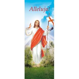 Baner na Wielkanoc "Alleluja!" - błękitny (10) - WIELKANOC - Nowość