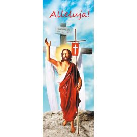 Baner na Wielkanoc "Alleluja!" - błękitny (11) - WIELKANOC - Nowość