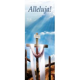 Baner na Wielkanoc "Alleluja!" - błękitny (12) - WIELKANOC - Nowość
