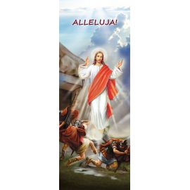 Baner na Wielkanoc "Alleluja!" - błękitny (13) - WIELKANOC - Nowość